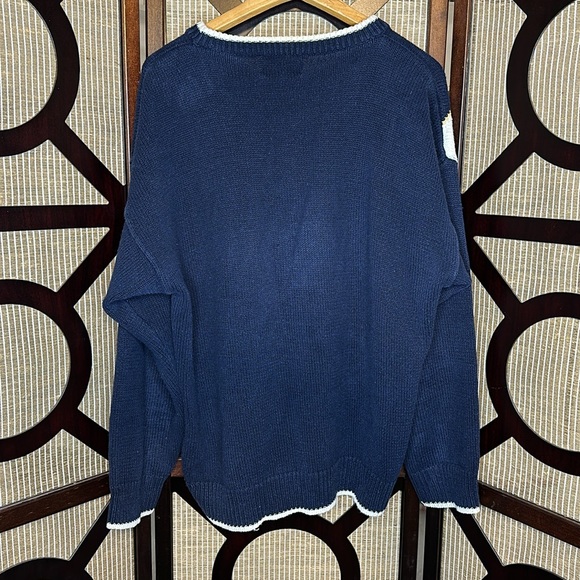 Par Four Argyle Color Blocked Argyle Diamond Sweater Size L Navy Red Vintage - Picture 6 of 6